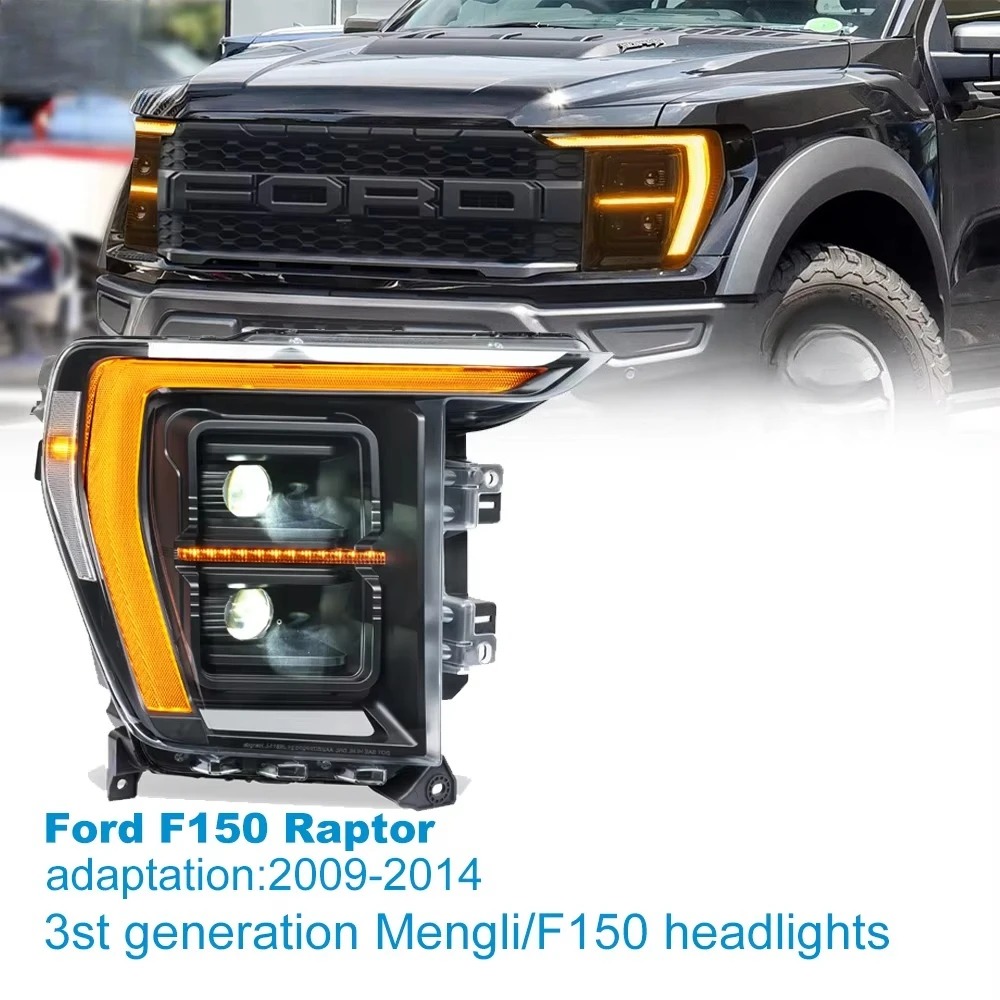 New 21-23 for Ranger Raptor F150 LED Headlight Assembly 12V 6000K IP68 Protection 70W 6000-8000LM One-year Warranty